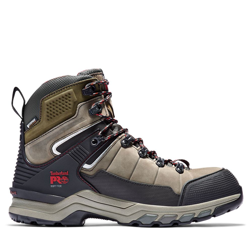 Timberland Mens Work Boots PRO® Hypercharge TRD Waterproof Soft-Toe - Olive/Black - India KA8239514